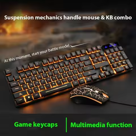 KM320 Keyboard And Mouse Set Waterproof Luminous Game Backlit Keyboard