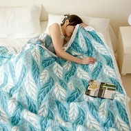 Bamboo fiber Puff blanket Jacquard bed plaid Stitch bed linen Antibacterial summer Blankets and beds