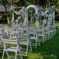 Outdoor Lawn Wedding Chair Solid Wood Folding Chair Wedding Chair Banquet Chair White Chair Large Wh