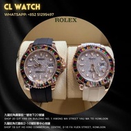 ROLEX YACHT MASTER游艇名仕型系列 116695SATS 彩虹糖果圈碎鑽面黑色膠帶 watch only (二手淨錶)ROLEX YACHT MASTER游艇名仕型系列 116695 