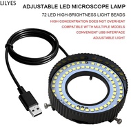 LILYES Microscope LED Light, Bottom Lighting USB Powered Microscope Lamp, Fill Light Adjustable Brig