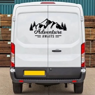 Car Mountain Adventure Awaits Sticker Van Camper Decal  Cover Auto Truck  Campers RV Van Window Deco