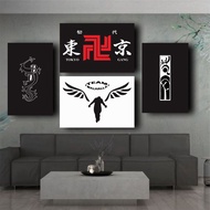 Tokyo Revengers, Tokyo Manji (Toman), Valhalla, Moebius, Black Dragon, &amp; Boten Gang Logo Flag Poster