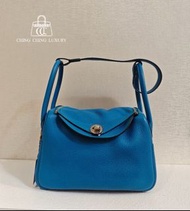🌈Hermes💙Lindy 26💙坦桑尼亞藍內拼綠銀扣🌈98新🌈TC皮🌟lindy26🌟lindy🌟愛馬仕🌟