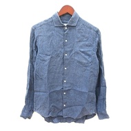 INHERIT Blouse Navy linen Long sleeves Direct from Japan Secondhand