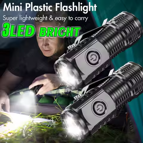 3*SST20 LED Super Bright Handheld Flashlight - High Quality Rechargeable USB Torch, Waterproof with 