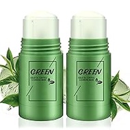 Pack of 2 Green Tea Mask Stick, Blackhead Remover Natural Green Tea Purifying Clay Green Tea Mask, Pore Deep Cleansing, Suitable for All Skin Types