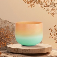 Hye-eun 8inch Orang and Green 432hz/440hz Meditation Sound Healing Bowl with Bag