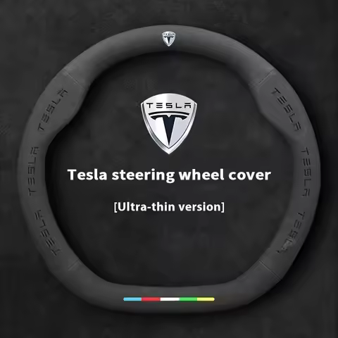 For Tesla Model 3 Y S Model X Roadster Car Suede Anti-slip Breathable Car Steering Wheel Cover Auto 
