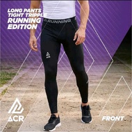 ACR Long Pants Tight Tripple Running Edition Black Running Tights Front