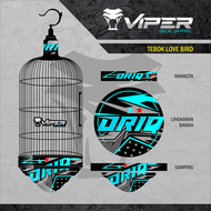 Stiker Sangkar Burung Lovebird Decal Tebok Love Bird Kandang motif ORIQ