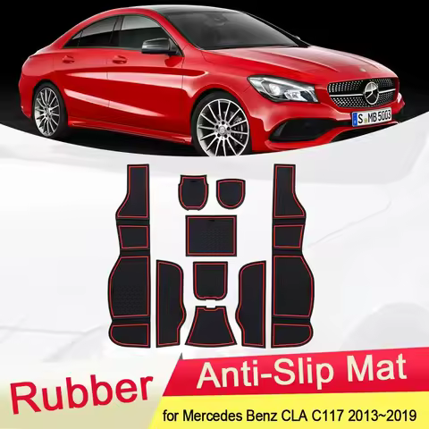 Door Slot Mat for Mercedes Benz CLA 180 C117 W117 2013~2019 Cup Holder Sticker Lnterior Rubber Groov