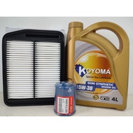 HONDA ODYSSEY RB1,RB2 2.4 2003y -2008y AIR FILTER + OIL FILTER + KOYOMA 5W30 SEMI SYNTHETIC ENGINE O