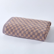 cod2pcs Checkerboard Towel Set Adult Cotton Thickened Bath Towel Bathroom Large Towel Absorbent Soft