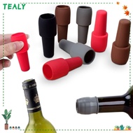 TEALY Wine Bottle Stopper, Silicone Reusable Red Wine Sealer, Sparkling Wine Bottle Stopper Wine Too