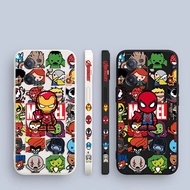 Cartoon Ironman Spiderman Marvel Side Printed Liquid Silicone Phone Case For ONE PLUS 9R  9 8T 8 7T 7 6 Pro NORD 2 3 5G ACE 2V