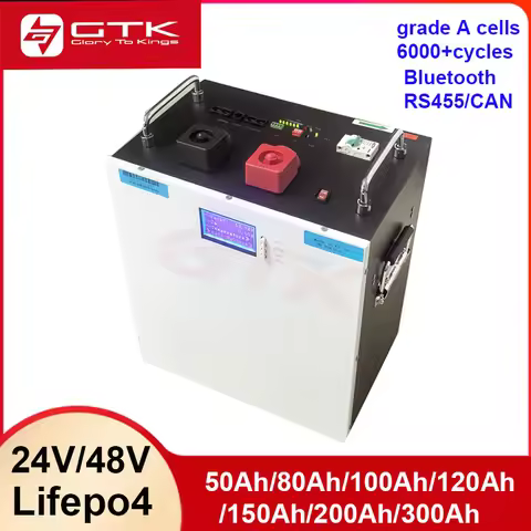 GTK 2KW 3KW 5KW Wall Mounted 24V 48V 100ah 150ah 200ah 50ah Lithium Lifepo4 Battery for Energy Stora