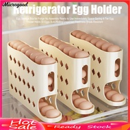 [MIC]✯Egg Holder for Fridge Auto Rolling Eggs Dispenser Space-Saving 4-Tier Egg Organizer Holds 30 E