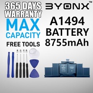 BYONX Battery Bateri A1494 For 15 Inch A1398 Late 2013-Mid 2014 / A1618 (8755mAh)