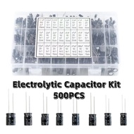 500PCS 24 Value Electrolytic Capacitor Assortment Kit 0.1uF-1000uF 16V-50V for DIY Project