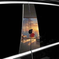 Paint Crayon Shin-Chan Car b-Pillar Protective Film Creative Stickers Creative Cute Car Decorations 