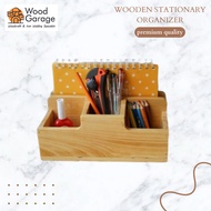Wooden Stationery Organizer / Office Stationery & Notebook Holder