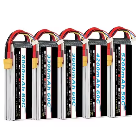 For Quadcopter Lipo Battery 3S 6S 3000mAh 5200mAh with T Plug High Capacity 11 1V 22 2V for RC Drone