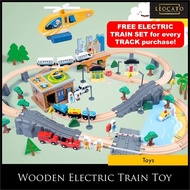 Wooden Railway Electric Train Set