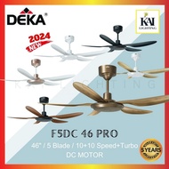 DEKA (New 2025) F5DC Pro46”/ 56" inches DC motor Remote control 5 Blades 56” Ceiling fan / Kipas Sil