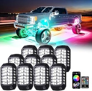 6Pods Dreamcolor LED Rock Lights, Underglow RGB Neon Lights with Bluetooth App & Remote Control, Hig