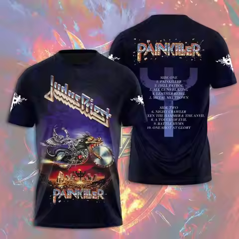 Judas Priest 3D Print T-Shirts Rock Band Judas Priest T-Shirts Male 3D Print Men Women Hip Hop Short