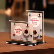 Acrylic Decca Stand Pull Black Bottom T-Type Display Card Table Card Plastic QR Code Standee Sets/Me