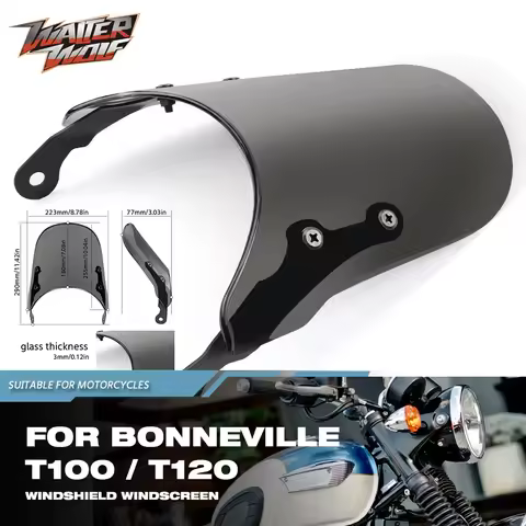 Motorcycle Windshield Windscreen For Bonneville T100 T120 Thruxton Scrambler 900 Accessories Wind De