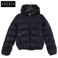 二手 Duvetica 深海軍藍 THIADUE 全拉鍊連帽羽絨服，尺寸 38