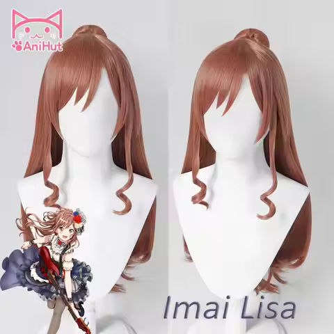 【AniHut】Lisa Imai Cosplay Wig BanG Dream! Cosplay Wig Brown Synthetic Hair Bandori Cosplay Lisa Imai