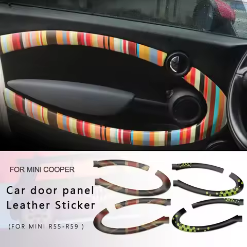 Car door panel Leather Sticker For MINI COOPER R55 R56 R57 R58 R59 Car For mini cooper Accessories S