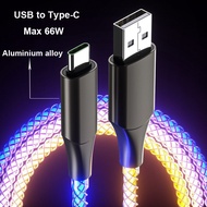 3 in 1 Super Fast Charging Cable 6A RGB Illusion Streamer USB Cable Gradient Colorful Streamer 100W 