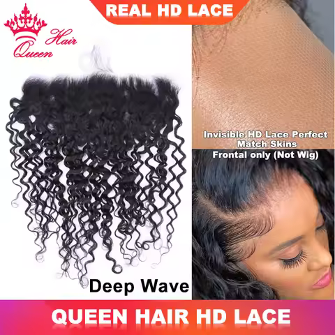 Real HD Deep Wave Curly Frontal Only 13x6 13x4 7x7 5x5 4x4 Closure Raw Human Hair Melt Skin Invisibl