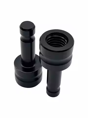 2PCS Black 12 MM Pole Adapter For Leica Snap-On Prism GPS Total Station 5/8" x 11 Female Thread Alum