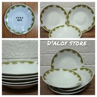 TERLARIS!!! Piring Keramik Mahkota HijauMerah dan Coklat 1 Lusin / Piring Keramik Ukuran 205 cm