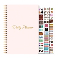 Daily Weekly Planner Notebook+3 Sheets Stickers,7 Day Work Planner Agenda Undated Personal Productiv