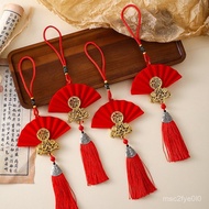 Taiwan Good Goods 2026 Year Of The Horse Decorations Red Flocking Fan Shopping Mall Interior Pendant