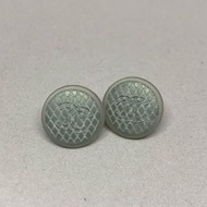 🇯🇵日本直送🇯🇵 CHANEL CC Logos Round Used Piercing White Gray Rubber Silver 99F France #CB506 M中古耳環📢非常罕有，市