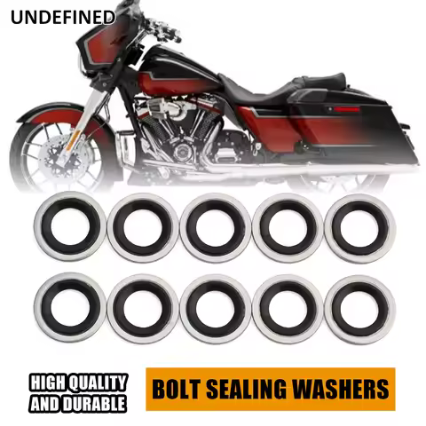 10/20/40PCS 3/8"/10mm Motorcycle Brake Banjo Bolt Washers Gaskets Rubber Seal For Harley Replaces 41