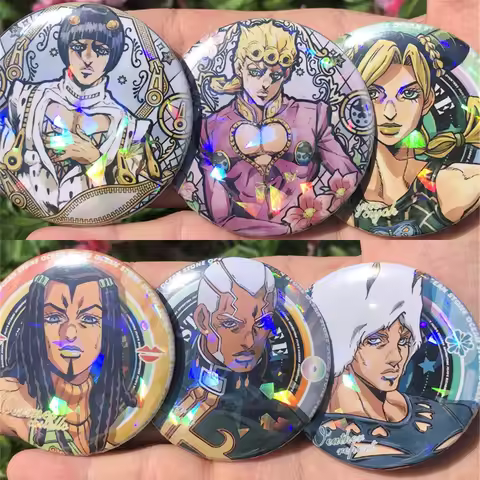 JoJo's Bizarre Adventure Jolyne Cujoh Kujō Jōtarō Cosplay Costume SPTE Tin Plate Accessories Brooch 