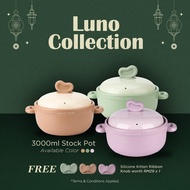 Color King Luno 100% Ceramic Stock Pot 3000ml/ Ceramic Cookware / Healthy Cookware / Cookware / Cera