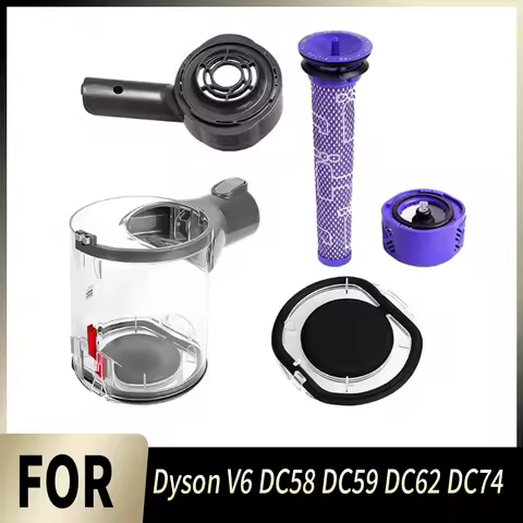 Vacuum Cleaner Dust Bin For Dyson V6 DC58 DC59 DC62 DC74 With A Interface Motor Rear Cover HEPA Filt
