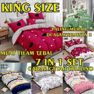 KING SET 7 IN 1 COMFORTER + FITTED CADAR Bedsheet