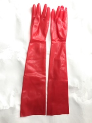 Free shipping !!! Hot Wrist seamless black red latex opera long latex gloves fetish latex gloves