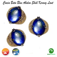 Batu Cincin Akik Blue Abalon Shell Kerang Laut